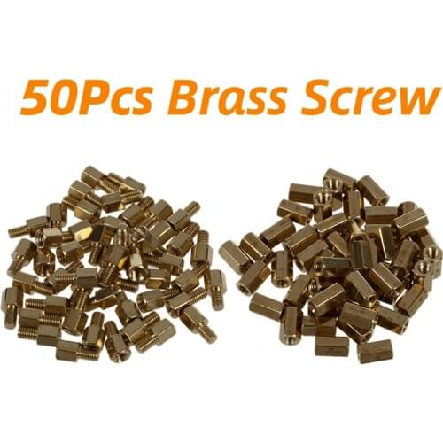 50 Pcs Brass Screw PCB Standoffs Hexagonal Spacers M3 Male x M3 Female 5mm & 50 Pcs Metal Hex M3 Female Screw PCB Standoff Spa