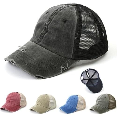 Summer Ponytail Baseball Cap Adjustable Anti UV Mesh Peaked Hat Outdoor Sports Running Golf Fishing Hiking Beach Sportswear