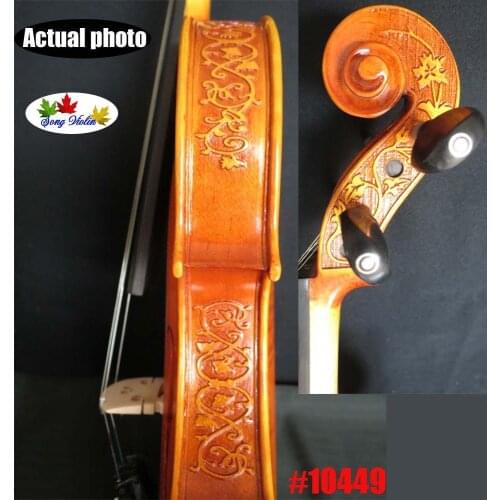 Strad SONG Brand maestro 4/4 violin,carved neck,rib ,big and rich sound #10449