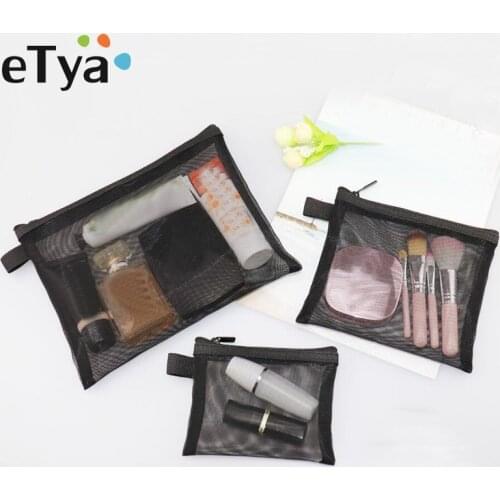 Women Transparent Travel Cosmetic Storage Bag Mesh Zipper Makeup Organizer Toiletry Beauty Wash Kit Bag Case Pouch