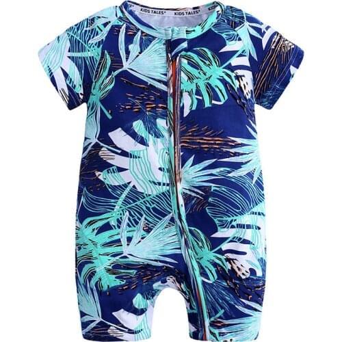 Kids Tales Baby Romper Short Sleeve Jumpsuit Baju Zip Sleepsuit