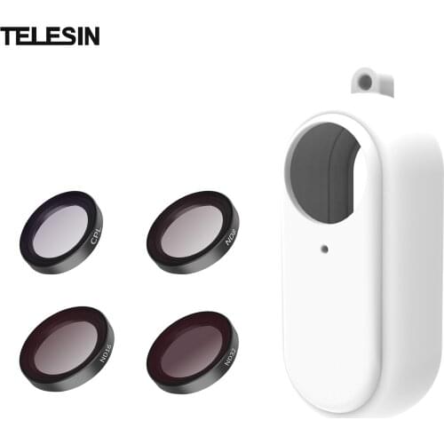TELESIN Camera Filter Kit with 4pcs Filters(CPL + ND8 + ND16 + ND32) + Soft Silicone Protective Cover for Insta360 GO2 Camera