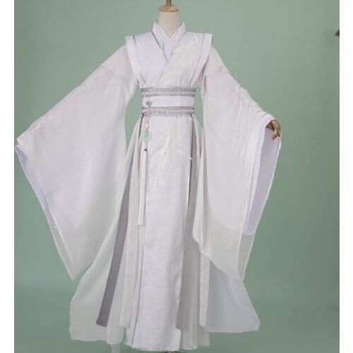 Anime Word of Honor Wen Kexing Cosplay Costume White Hanfu Full Set with Accessories Chinese Ancient Costumes for Halloween