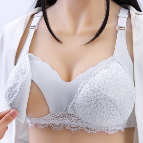 New Maternity Breastfeeding Bra Lace Cotton Maternity Nursing Bra for Feeding Pregnant Women Underwear Womens Breathable Bra