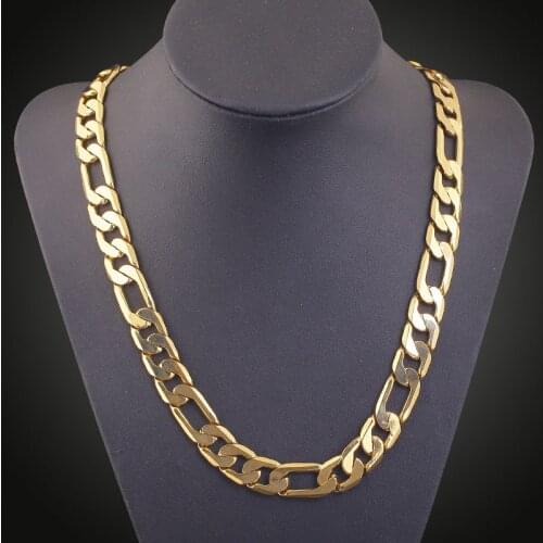 18KGP Gold filled Necklaces for Women Men Figaro link chains Mens Womens Necklace Chain Fashion Jewelry 2mm 4.5mm 50cm