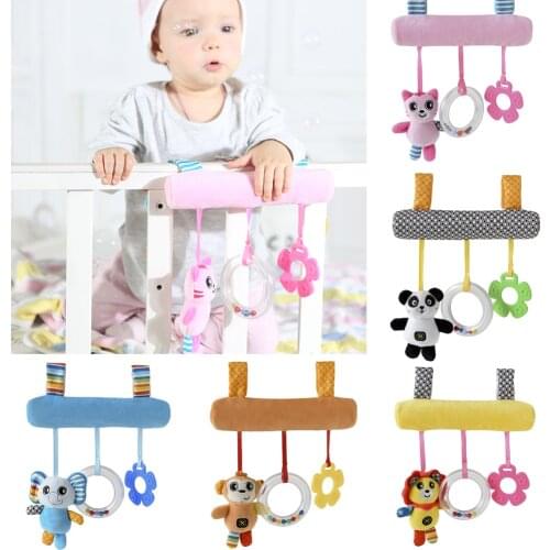 Cute Baby Rattles Crib Cot Pram Bed Stroller Hanging Plush Toy Cartoon Hanging Rattles Cartoon Ring The Babys Bed Bell