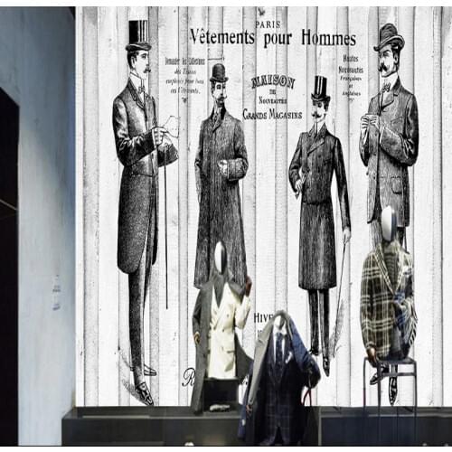Drop Shipping Photo Wallpaper European Style Retro Wooden Clothing Store Wall Paintings Bedroom Shopping Mall Corridor Wallpaper