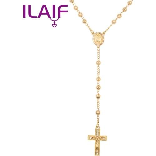European Style Jesus Cross Pendant Long Tassel Clavicle Chain Christian Women Necklace Chokers Necklaces for Women
