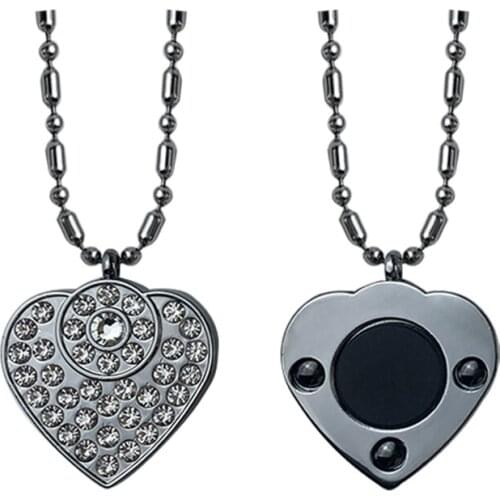 Heart Shape Magnetic Pendant Necklace, Vocalnic Stone Quantum Pendant, Luxury Pendant with Shiny Crystals