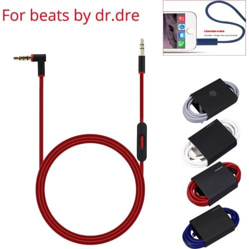 Replacement Cable For Beats By Dre Headphones Solo/Studio/Pro 3.5mm to 3.5mm Male Audio Cable Cord Wire with In-line Microphone