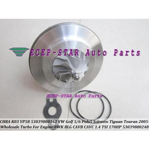 Turbo cartridge CHRA K03 53039880150 53039880142 53039880099 For VW Golf GT Polo 5 Scirocco Tiguan Touran BWK BMY BLG 1.4L TSI