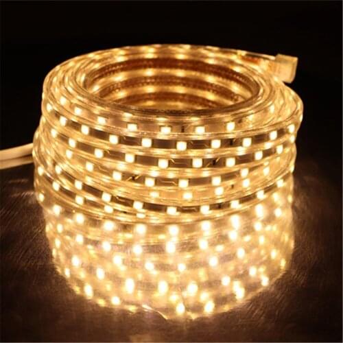Waterproof SMD 5050 AC220V LED Strip Flexible Light 60leds/m RGB Led Tape LED Light With Power Plug 1M/2M/3M/5M/6M/10M/15M/25M