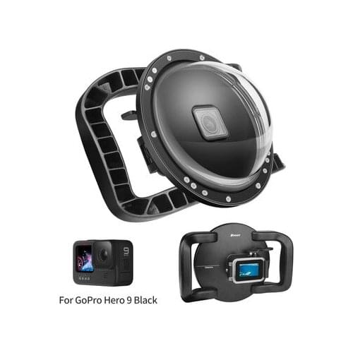 Diving Dome Port Waterproof Housing Case Lens Cover with Dual Handle Underwater Trigger for GoPro Hero 9 Black