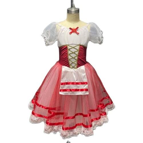 Ballerina Tutu Woman Short Sleeve Ballet Tutu Costume for Girls Ballet Dress Performance Dancewear 21005