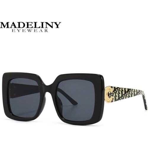 MADELINY Square Oversized Sunglasses Women Luxury Brand New Designer Gradient Sun Glasses Big Frame Vintage Eyewear UV400 MA459