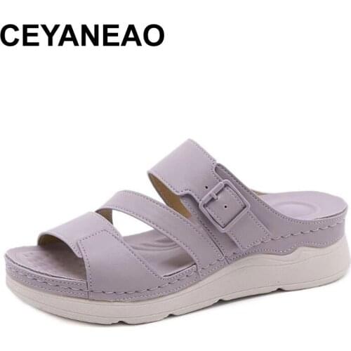 CEYANEAOSummer Women Open Toe Sandals Fashion Anti-slip Breathable Casual Slippers Female Platform Beach Shoes Ladies Flip Flops