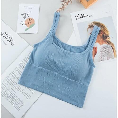 YIBER Women Seamless Tank Crop Top Wire Free Bra Brassiere Gym Clothes Fitness Vest Padded Bralette Underwear Sexy Lingerie