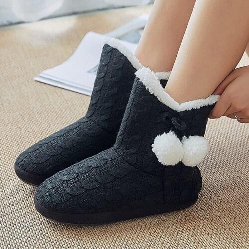 Winter slippers for women Light Weight Floor slippers concise knitting Plush slippers Brand Comfy Female slippers