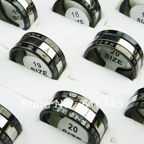 10sets Black 316L Titanium Stainless steel Womens Mens 3-in-1 Rings Free shipping Wholesale Jewelry Lots A-308