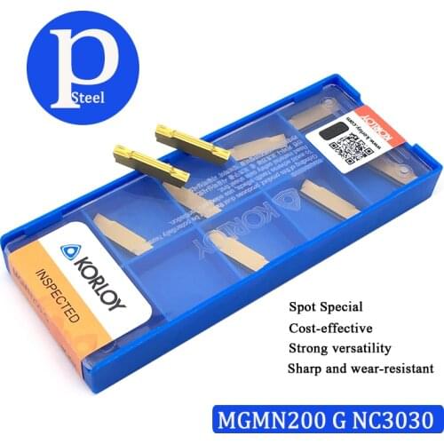 10Pcs 100% Original Lathe Tool MGMN250 G NC3030 Slotted Carbide Blade CNC Metal Turning Tools MGMN 200 For Steel Slotting Tool