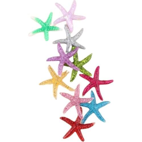 10Pcs 40mm Ocean Cute Realistic Resin Starfish Charms DIY Scrapbooking Phone Case Decorative Craft Cabochons Hair Clip Accessory
