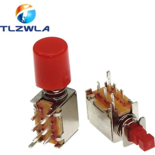 100PCS Directly key switch A03 PS-22F03 6pins self-locking Red