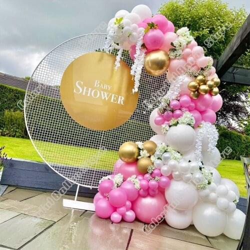 115pcs Pearl White Maca Pink Latex Balloon Arch Kit Wedding Birthday Baby Shower Party Backdrop Holiday Dinner Table Decoration