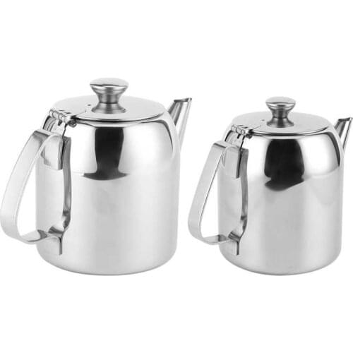 20oz/32oz Water Jug Tea Pot Stainless Steel Coffee Pot Teapot Kettle Cold Water Jug Short Spout for Hotel Restaurant Tea Maker