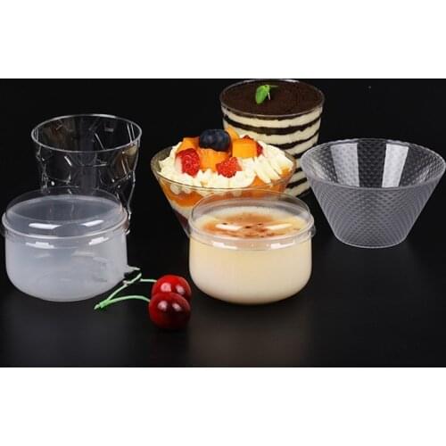 50pcs High quality disposable pudding ice cream jelly cup creative party birthday wedding decor dessert cake plastic cups
