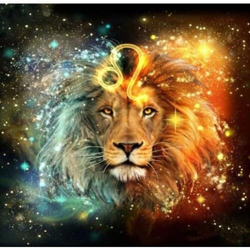 5D DIY Diamond Paintings Full Drill Round Colorful Lion Mosaic Art Embroidery Animal Pattern Handmade Stickers Decoration Home