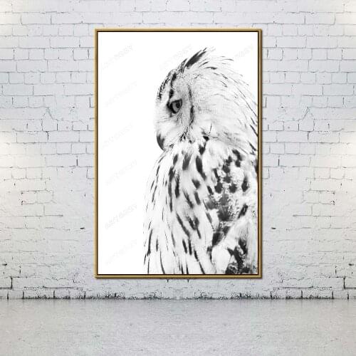 Artcozy Oil Canvas Painting black and white owl For Home Decoration Wall Art