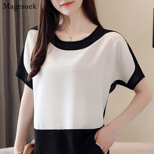 Short Sleeve Summer Women Blouses Plus Size Tops Chiffon White Blouse Womens Tops And Blouses Blusas Mujer De Moda 2021 3397 50