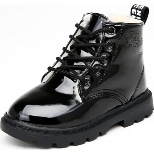 Girls Martin Boots Girls Boys Shoes Autumn PU Leather Children Boots Fashion Toddler Kids Boots Warm Winter Boots Boy