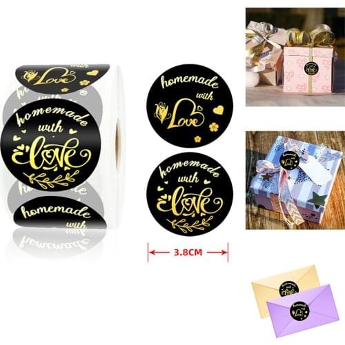 Homemade With Love Stickers 500pcs,round Business Thank You Stickers Roll For Handmade Bakery Stickers Small Sellers Seal Labels