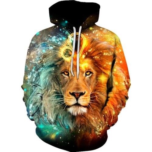 Tiger 2020 hot new trend 3D hoodie creative art style Spring and autumn fashion hoodie cartoon trend handsome jacket xs-4XL