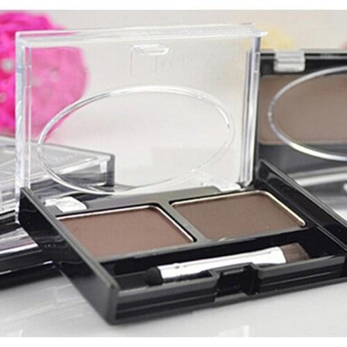 2 Colors Beauty Make-up tools Professional Natural Eyebrow Powder Cosmetic Brush Eyebrow Cake Makeup Palette Set