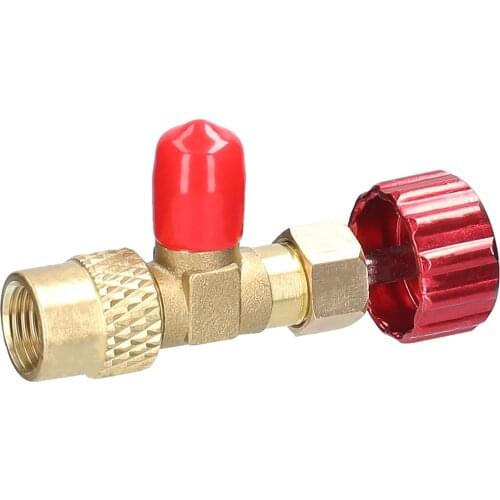 Quality Refrigerant Connector R22 R410 Air Conditioner Adding Safety-Valve with 5/16 SAE 1/4 SAE Hose Thread Transform Adapter