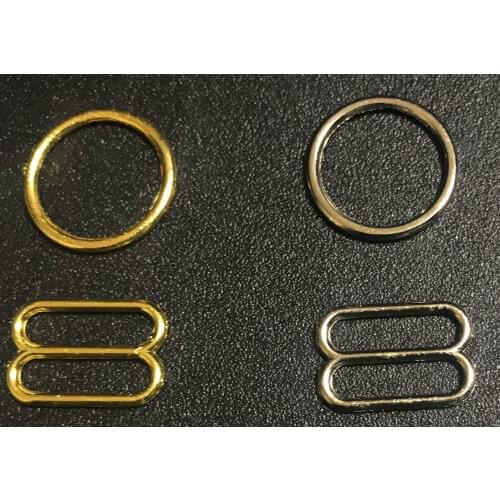 Various size of bra rings and sliders 50 sets / lot (100 pcs) in gold free shipping