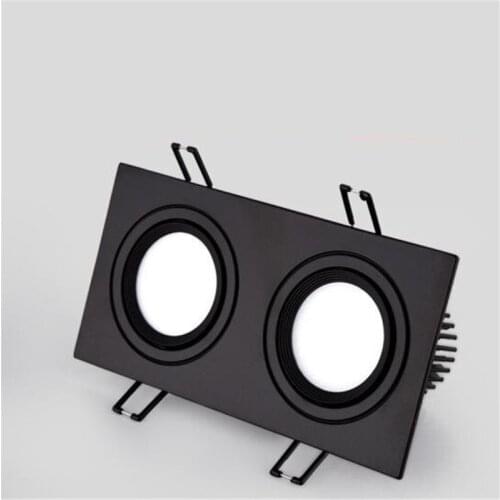 Square Dimmable Double LED Recessed Downlight 14W 18W24W Black Body Ceiling Spot Light with 90-265V LED Driver 3000K 4000K 6000K