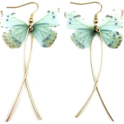Hot Sale New Arrival High Quality Elegant Design Female Lovely Blue Butterfly Tassel Earrings for Women