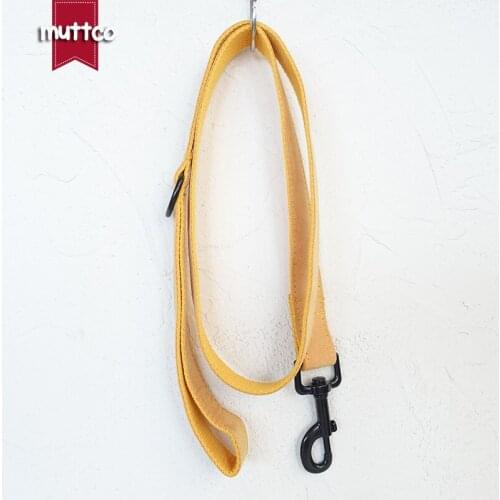 MUTTCO handmade durable dog collar THE YELLOW customized dog leash anti-lost pet products 5 sizes UDC077H