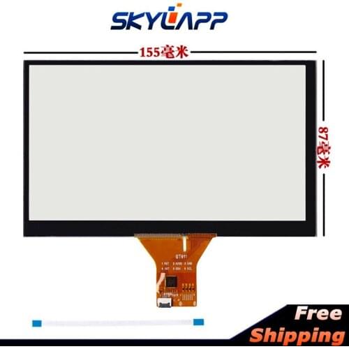 New Capacitive Touch Screen 155mm*87mm for Android Windows Car Handwriting TouchPanel Glass / Driver Board Free Shipping