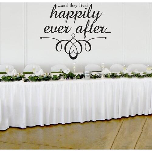 Happily Ever After Wedding Wall Decor Vinyl Sticker Simple Vinyl Wall Decal For Wedding Personalized Wedding A15-010