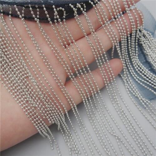 Silver Tassel Beaded Pearl Lace Trim Ribbon Fringe Appliques Embroidered Handmade DIY Wedding Dress Sewing Craft DIY 11cm Width