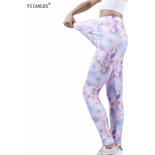 VIIANLES Sport Leggings Women Yuga Pants Workout Fitness Clothing Jogging Running Pants Print Sportswear Highly Elastic Fashion