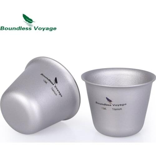 Boundless Voyage Titanium Mini Sake Cup Wine Glass Tea Mug Camping Picnic Party Flask Flagon Drinkware