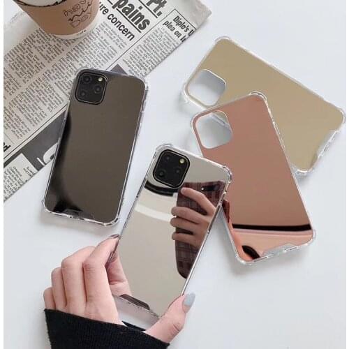 Girls Shockproof TPU PC Phone Cover for iPhone 7 8 Plus X XR XS Max Case With Mirror Make Up, for iPhone 11 12 Mirror Phone Case