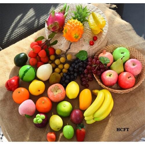 Home hotel store shop decoration avocado plum Passion Fruit apple pear pomegranate orange pineapple Dragon fruit model
