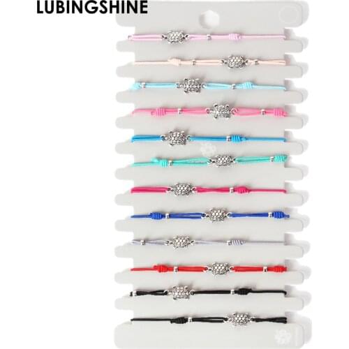 Bohemian Weave Rope Bracelet Fashion Silver Color Turtle Charm Bracelets For Women Handmade Elastic Bracelets Set Friends Gift