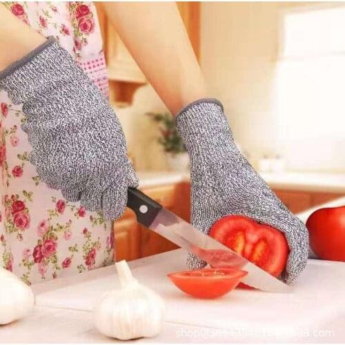 1 Pair Anti Cut Gloves High Performance Level 5 Protection HPPE Golves Knife Cut Resistant Protection Kitchen Home Garden Gloves